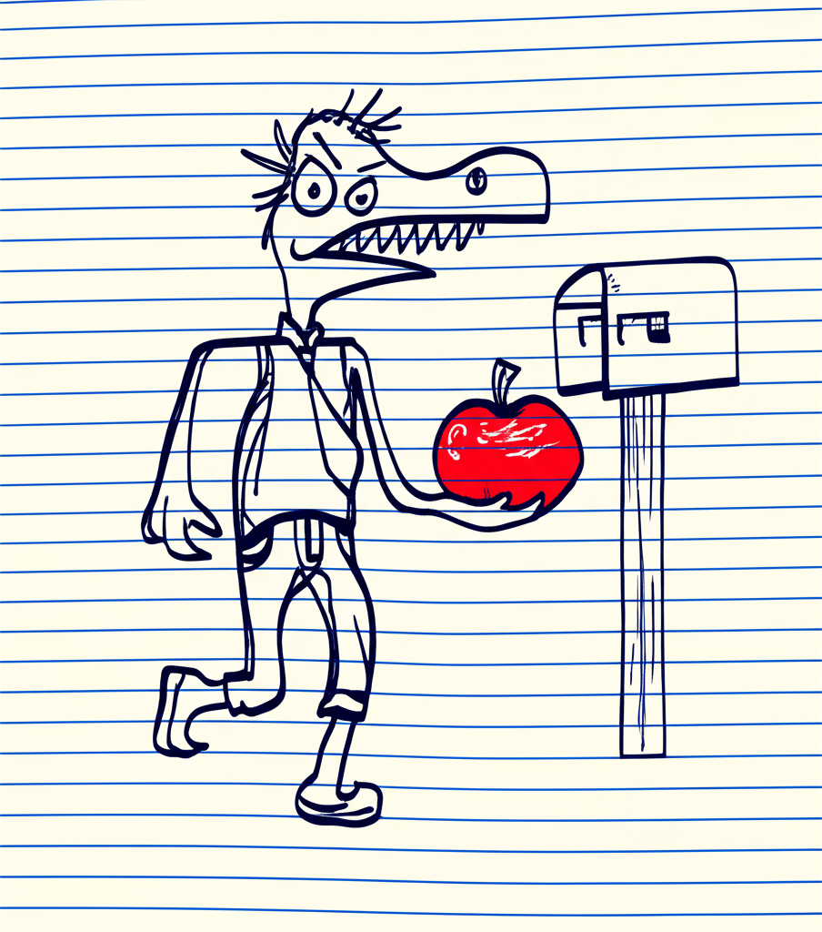 Ready for apple bite.