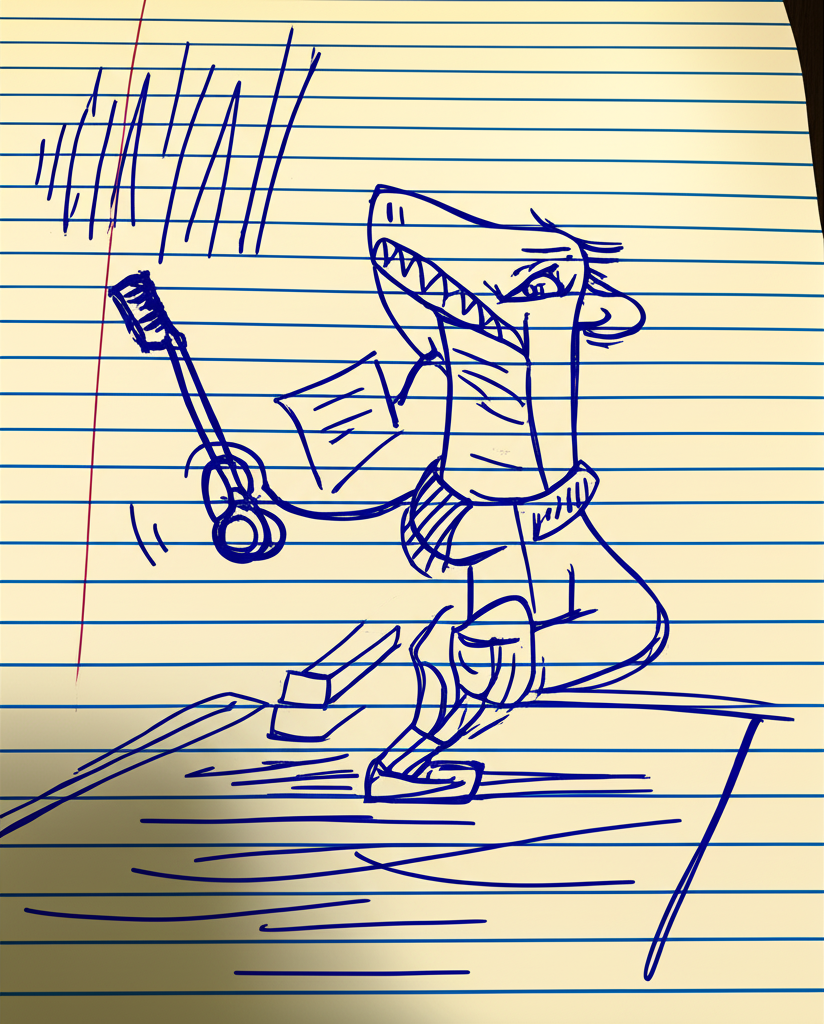 Begin the mouth scrub.